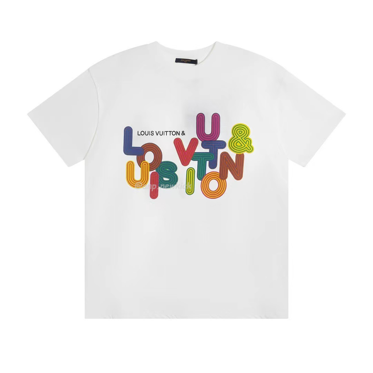 Louis Vuitton Colorful Letter Printed Short Sleeves T Shirt (1) - www.newkick.org